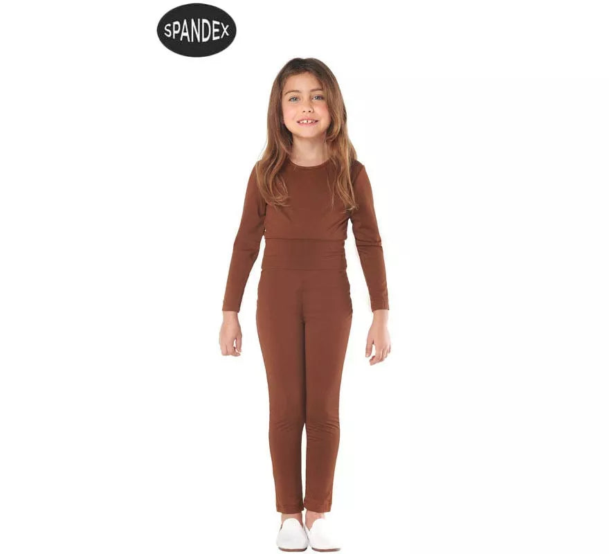Translation missing: de.Conjunto Maillot Spandex en 2 piezas color Marron para niños