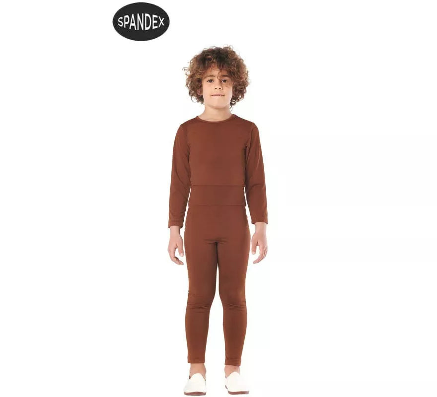 Translation missing: de.Conjunto Maillot Spandex en 2 piezas color Marron para niños