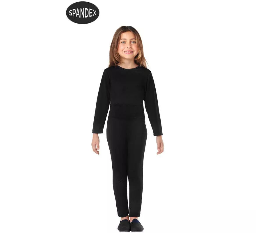 Translation missing: de.Conjunto Maillot Spandex en 2 piezas color Negro para niños