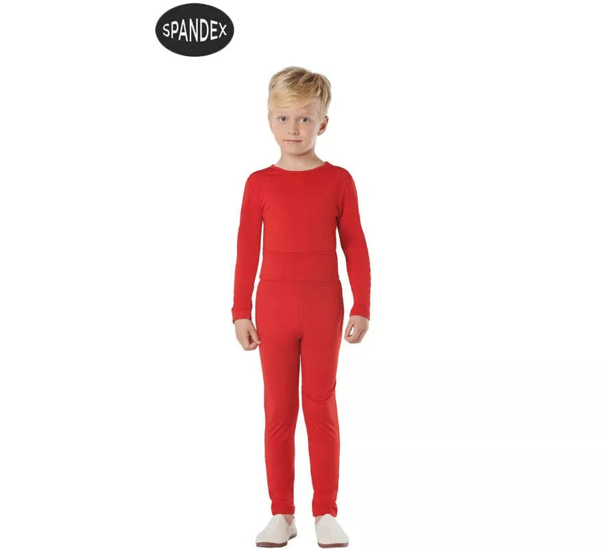 Conjunto Maillot Spandex en 2 piezas color Rojo para niños