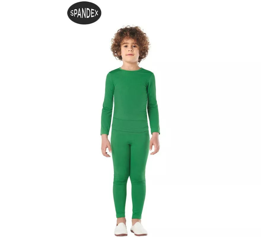 Translation missing: de.Conjunto Maillot Spandex en 2 piezas color Verde para niños