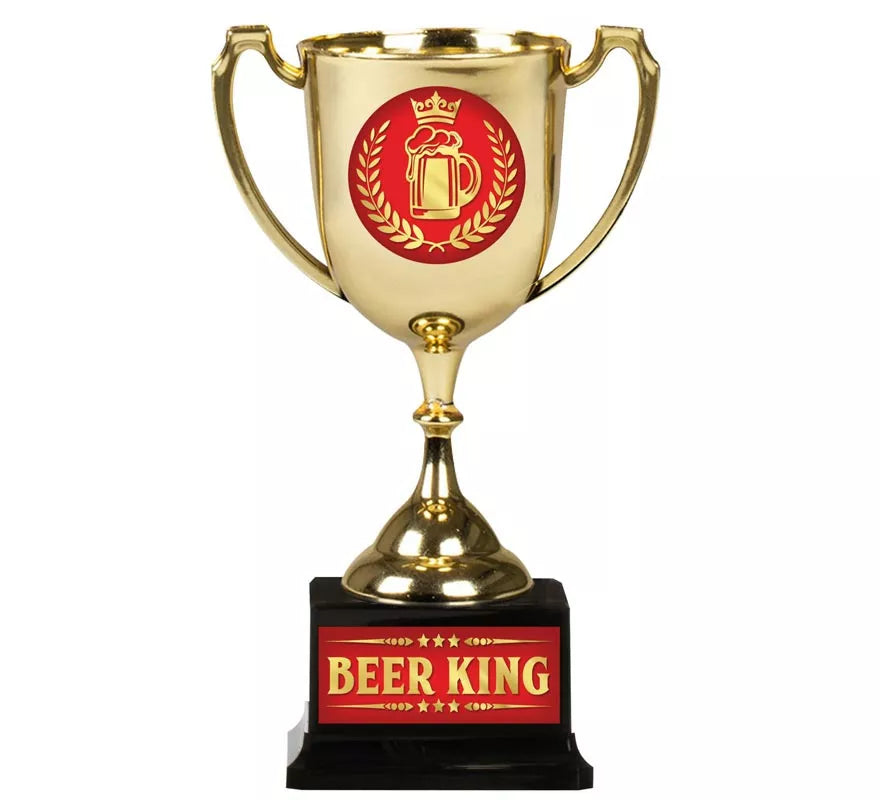 Translation missing: de.Copa Beer King dorado y rojo 18 cm