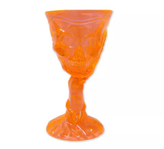 Orangefarbener Totenkopfbecher 9,5x8x18,5 cm