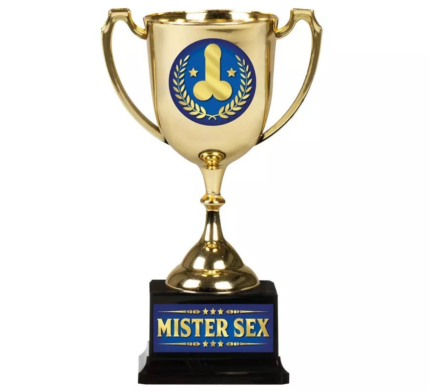 Translation missing: de.Copa Míster Sex dorado y azul 18 cm