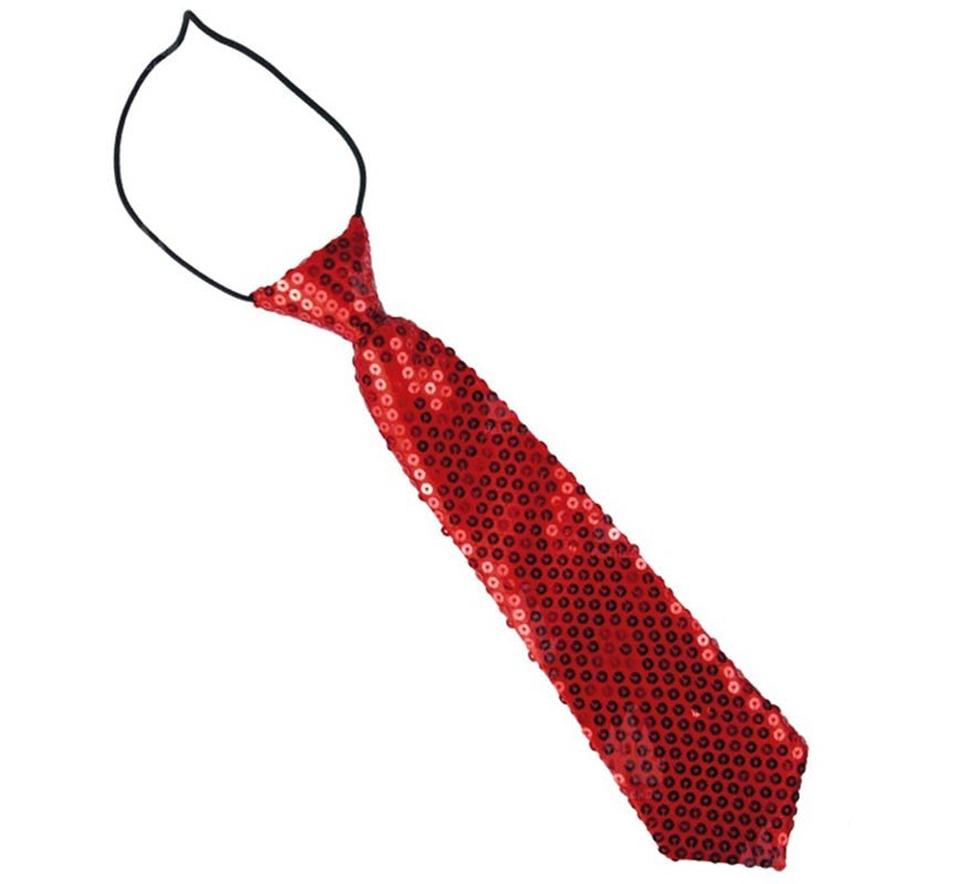 Corbata con lentejuelas infantil de 30 cm en varios colores