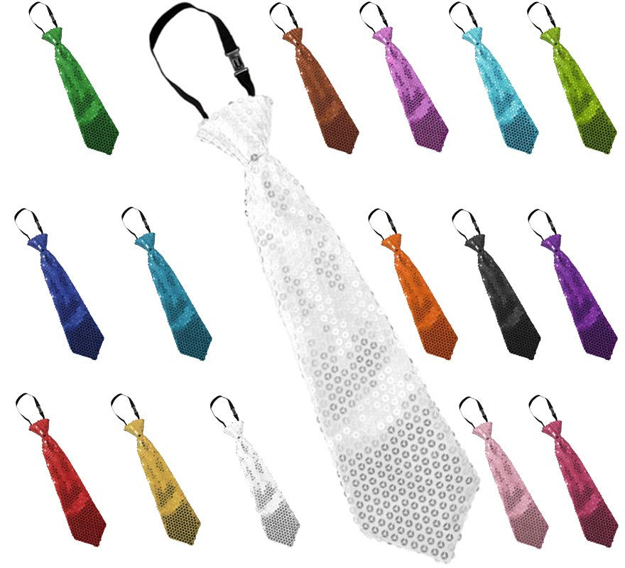 Corbata de Lentejuelas de 31 cm en varios colores