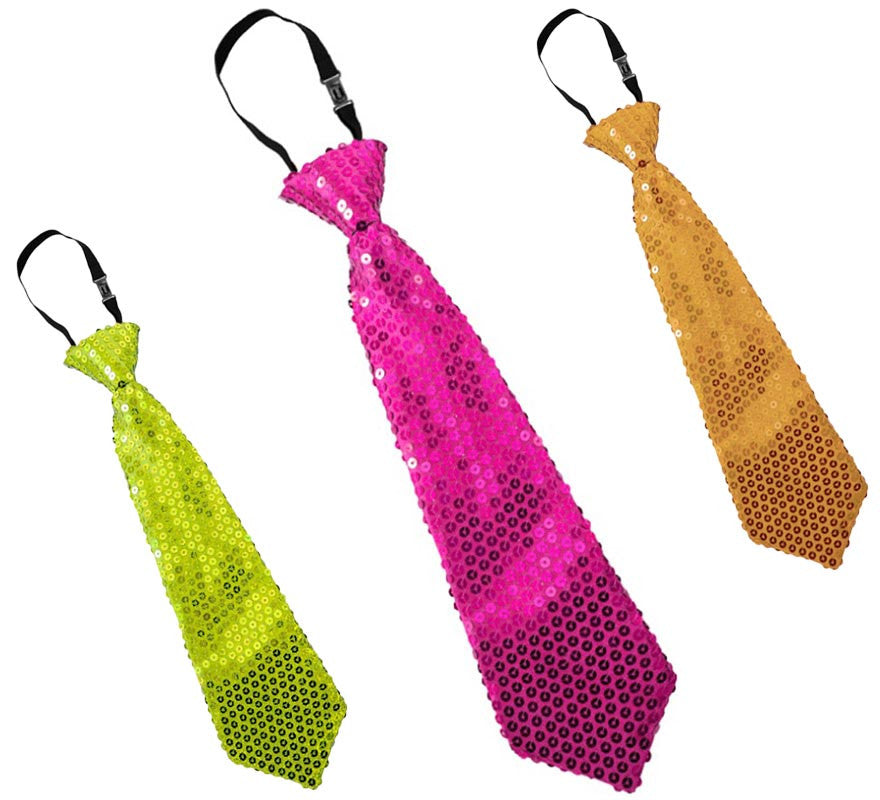 Translation missing: de.Corbata de Lentejuelas de 31 cm en varios colores Flúor