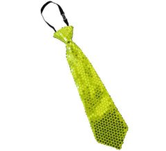 31 cm Pailletten-Krawatte in verschiedenen Fluor-Farben