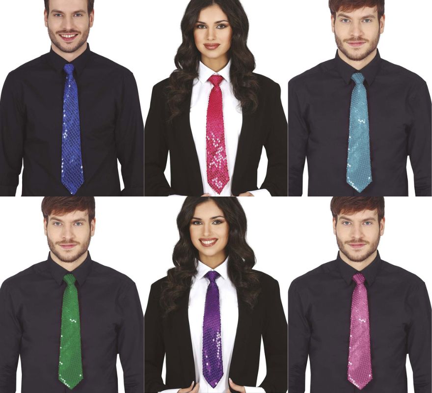 Corbata de Lentejuelas en varios colores de 35 cm