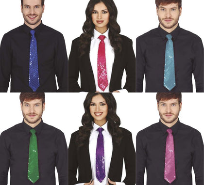 Corbata de Lentejuelas en varios colores de 35 cm