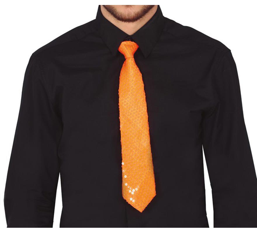 Corbata de Lentejuelas Neón en varios colores de 36 cm