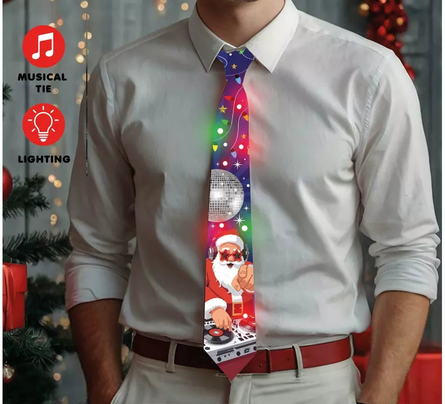 Translation missing: de.Corbata de Papá Noel DJ con Luz y Sonido de 45 cm
