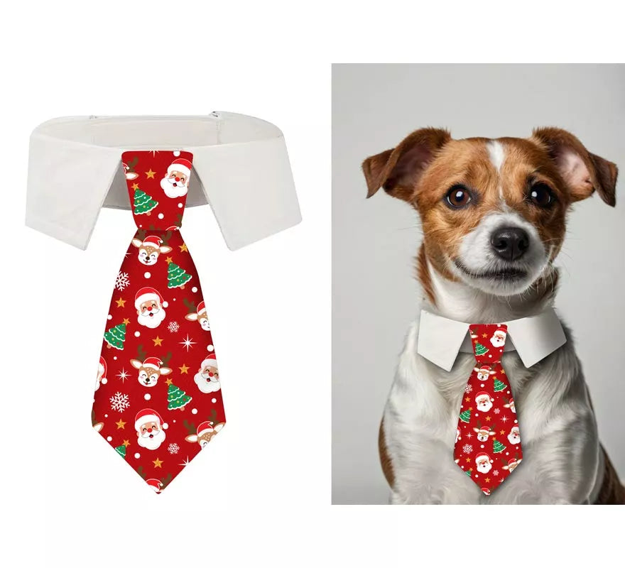 Translation missing: de.Corbata Estampada de Papá Noel de 20 cm para perro