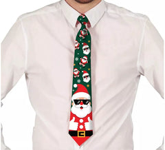 45 cm lange Krawatte mit Weihnachtsmann-Aufdruck