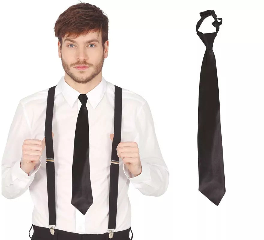 Corbata negra de 40 cm.