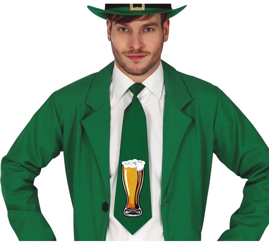Translation missing: de.Corbata Verde con estampado de Cerveza de San Patricio