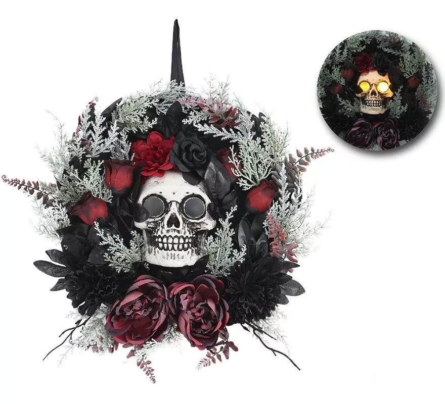 Translation missing: de.Corona de Calavera Halloween con Luz y Sonido