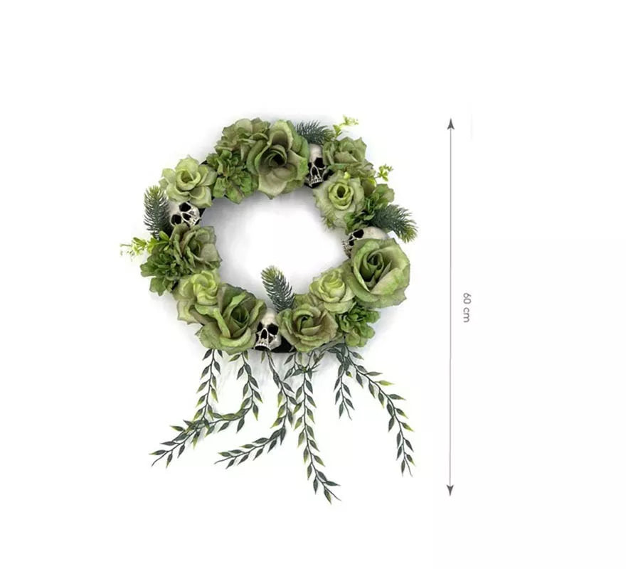 Corona de Flores verdes de 60x43 cm