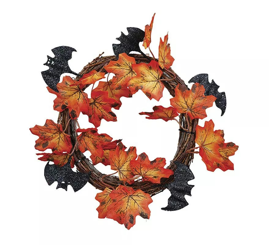 Translation missing: de.Corona de Hojas Otoño y Murciélagos de 30 cm