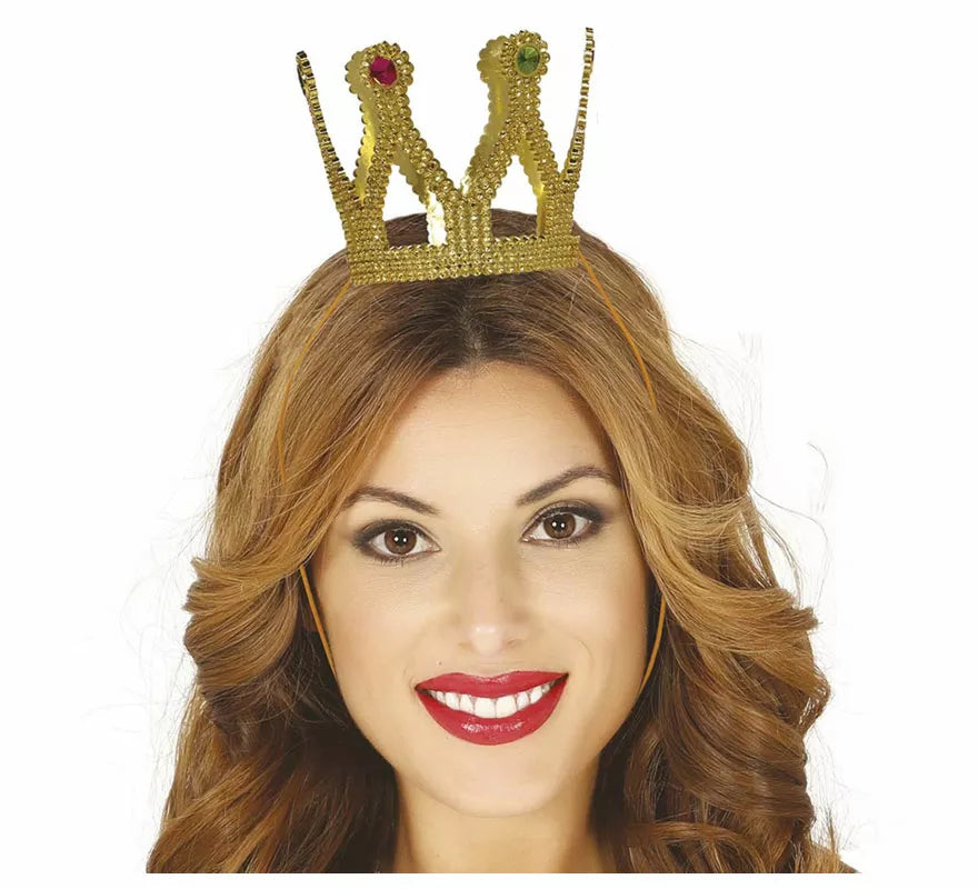 Corona de Reina Oro y Piedras