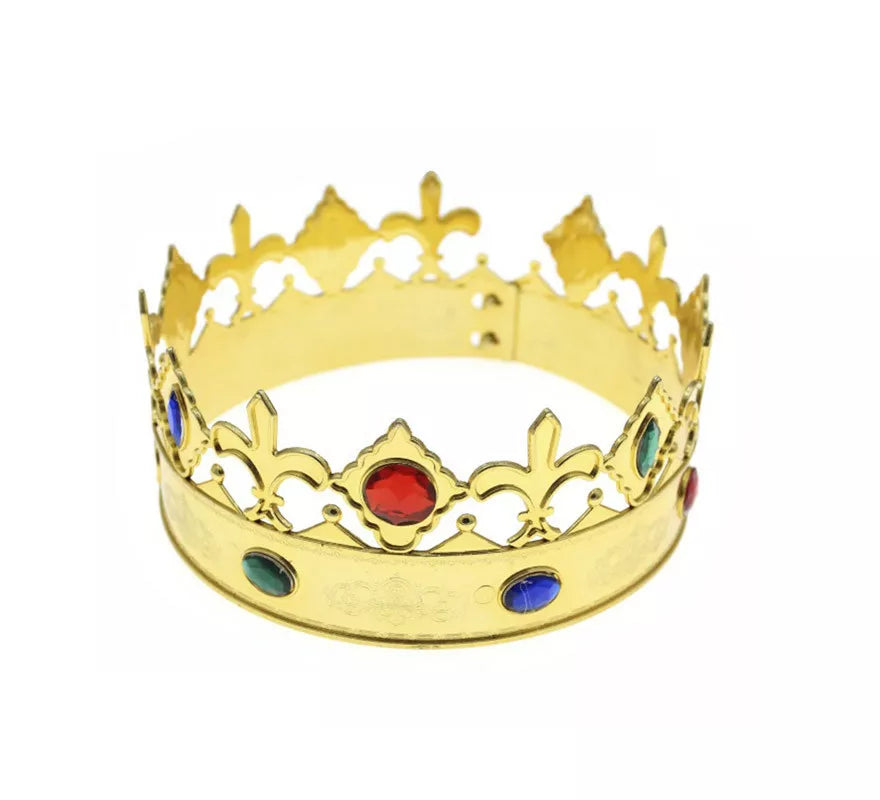 Translation missing: de.Corona Dorada de Rey con Gemas Bisutería