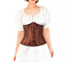 Braunes Satinkorsett für Damen