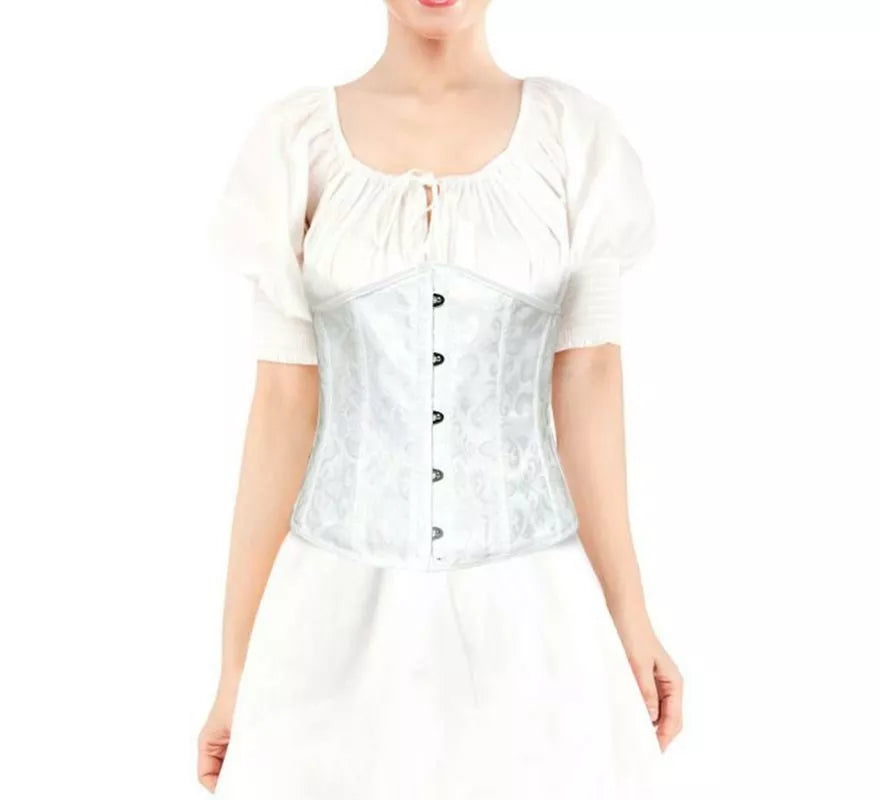 Translation missing: de.Corset Jacquard Blanco para mujer