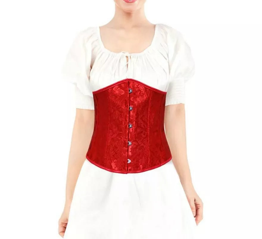Translation missing: de.Corset Jacquard Rojo para mujer