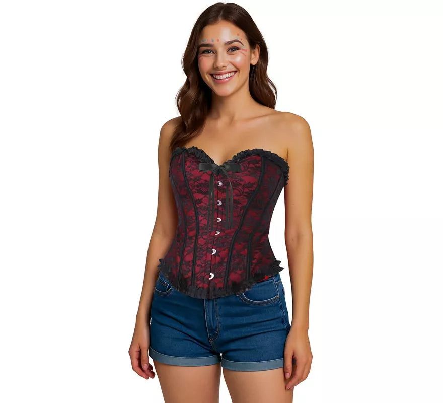 Corset Pirata burdeos para mujer