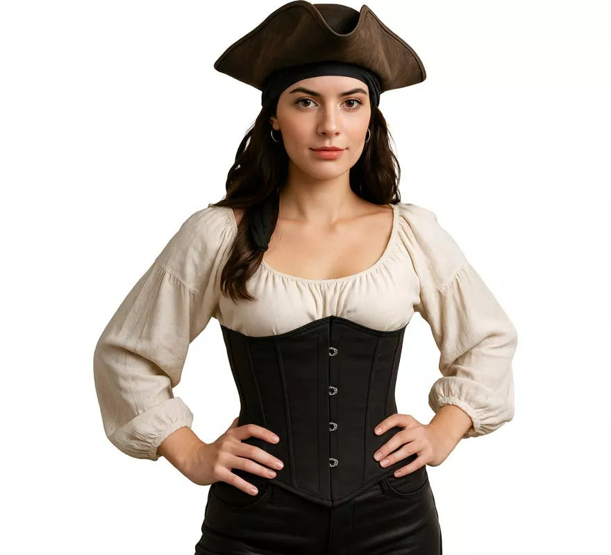 Corset Pirata negro para mujer