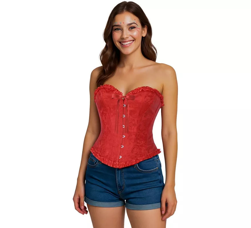 Corset rojo con Lazo para mujer