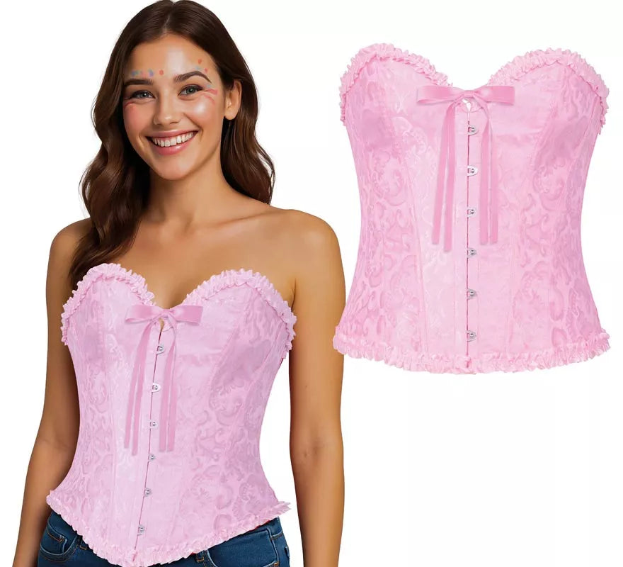 Corset rosa con Lazo para mujer