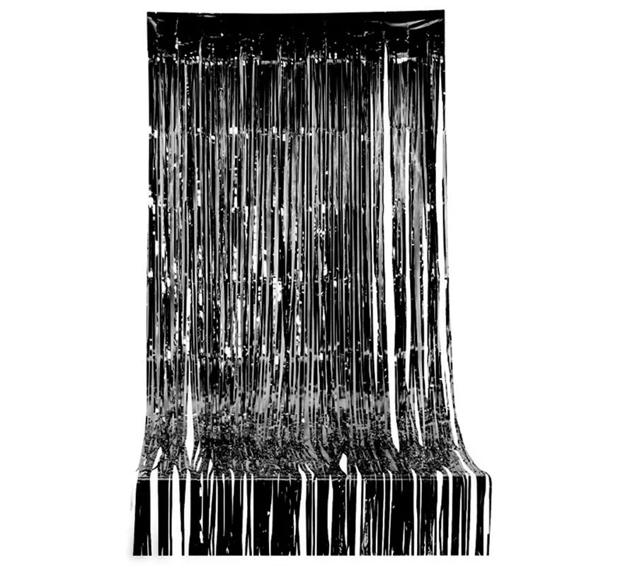 Translation missing: de.Cortina cubre puertas de flecos negra de plástico de 1x2 metros