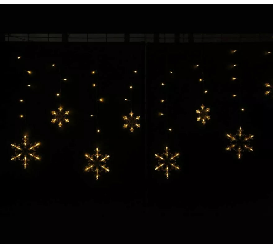 Translation missing: de.Cortina de 12 Copos de Nieve cálido con 138 Led