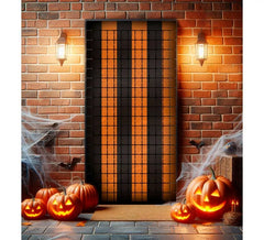 1x2 m schwarz-orange karierter Halloween-Vorhang