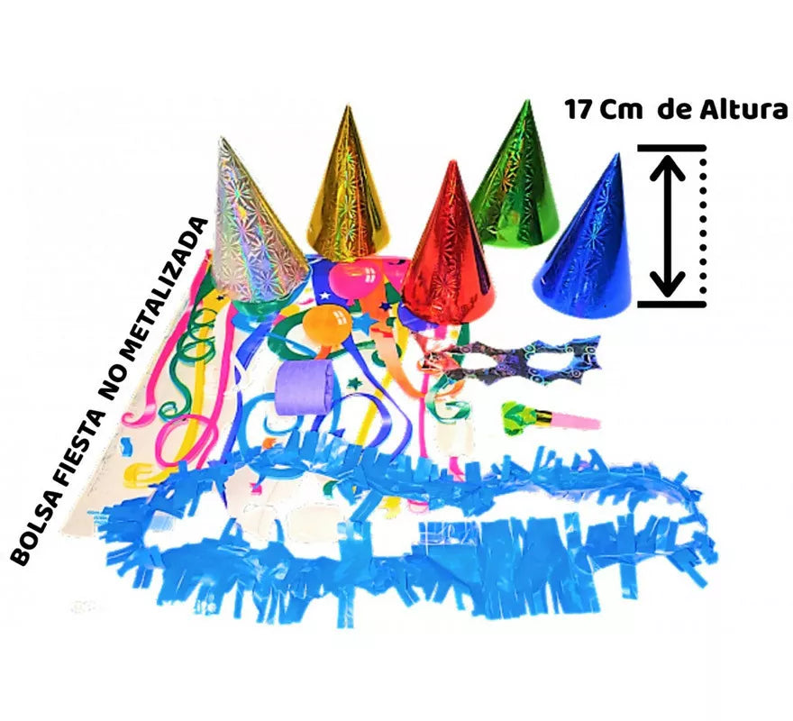 Cotillón Cadete ECO para Nochevieja en bolsa transparente. Bolsa + 5 piezas