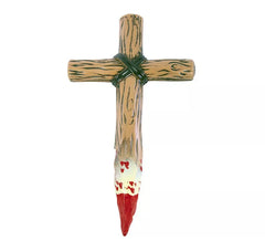 Vampir-Killer-Kreuz mit Kunstblut 30,5 x 18 cm