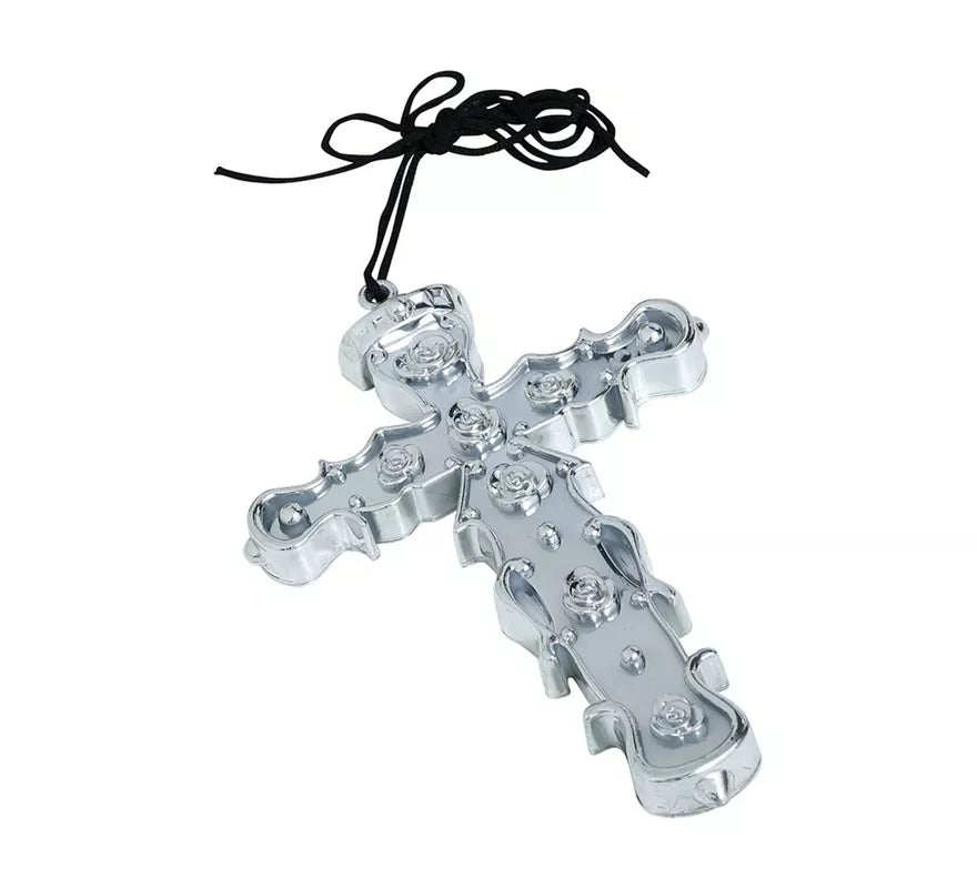 Cruz Religiosa en 2 colores surtidos Oro y Plata de 15 cm