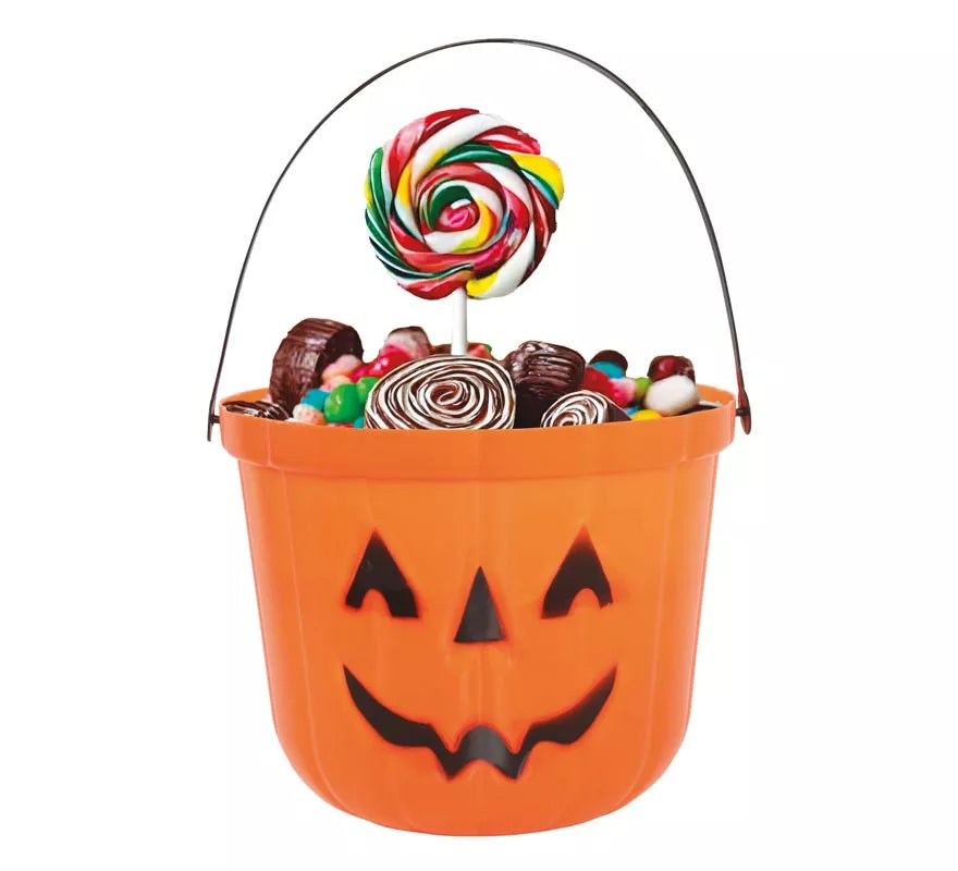 Translation missing: de.Cubo Calabaza de plástico de 15 cm para Halloween