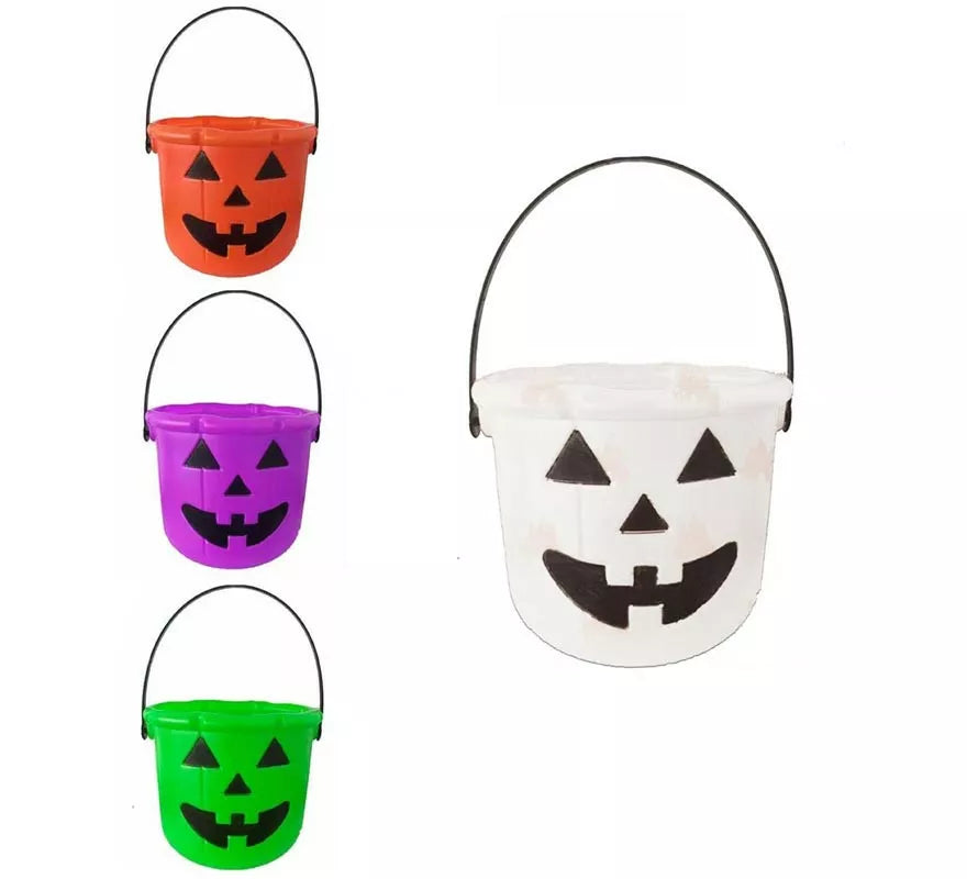 Cubo Calabaza Halloween de 20 cm en varios colores