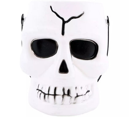 Cubo Calavera Blanca de 14x16x17 cm