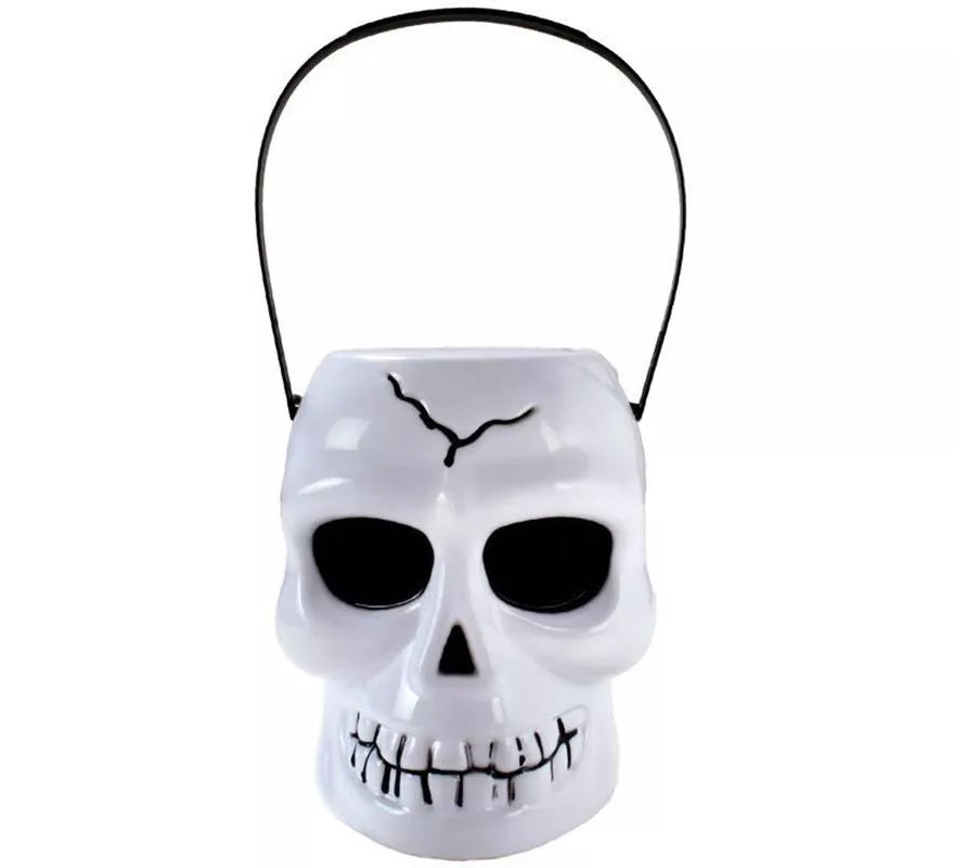 Translation missing: de.Cubo Calavera blanco con asa de 12x14x16 cm