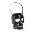 Cubo Calavera negro con asa de 12x14x16 cm