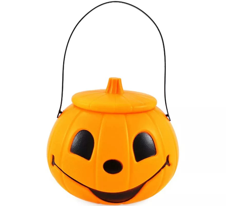 Cubo de Calabaza naranja con Tapa