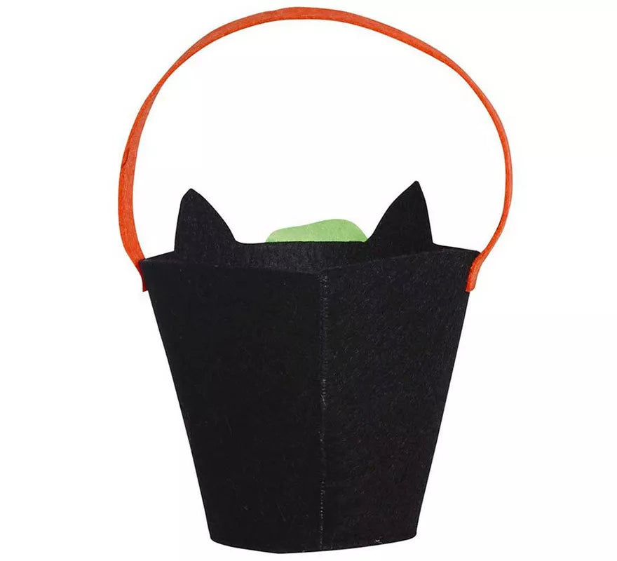 Cubo Gato Negro de Fieltro de 20 cm