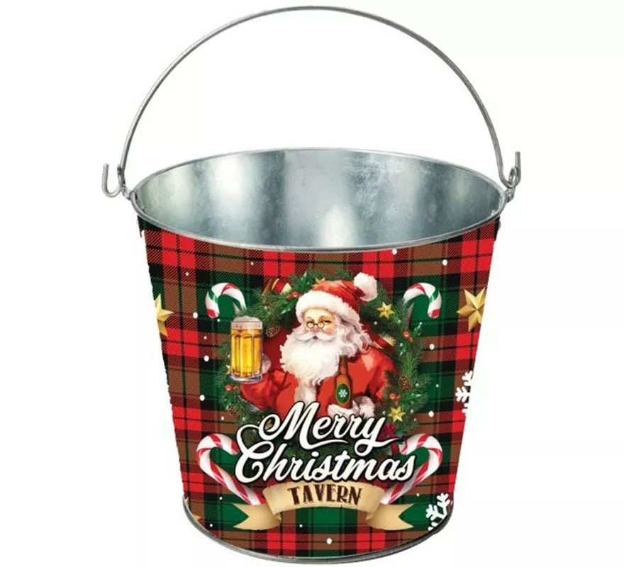 Translation missing: de.Cubo Merry Christmas de metal de 19x23 cm