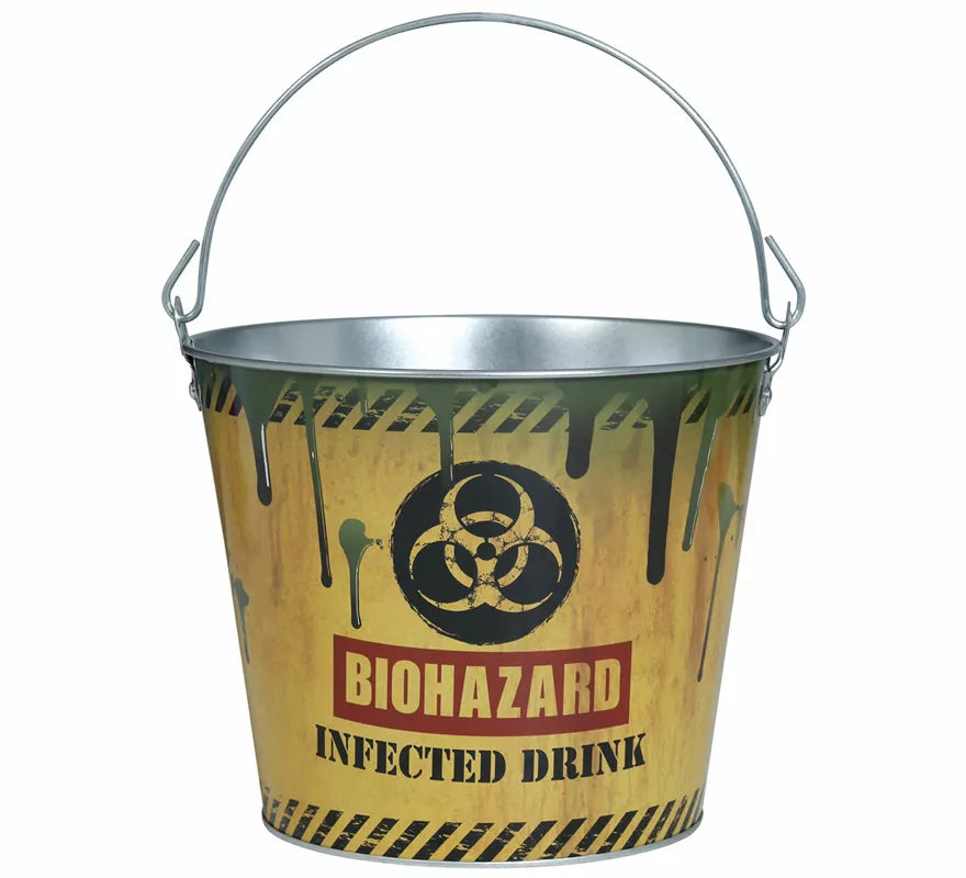 Cubo Metal Biozard amarillo de 19X23 cm