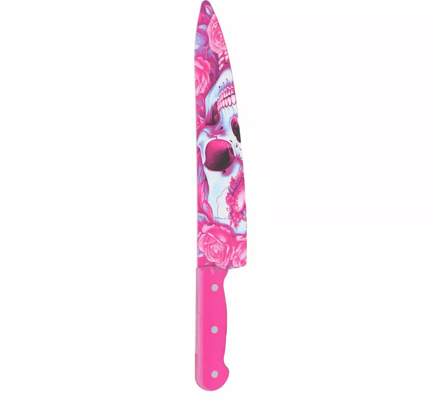 Cuchillo Calavera Rosa de 37 cm