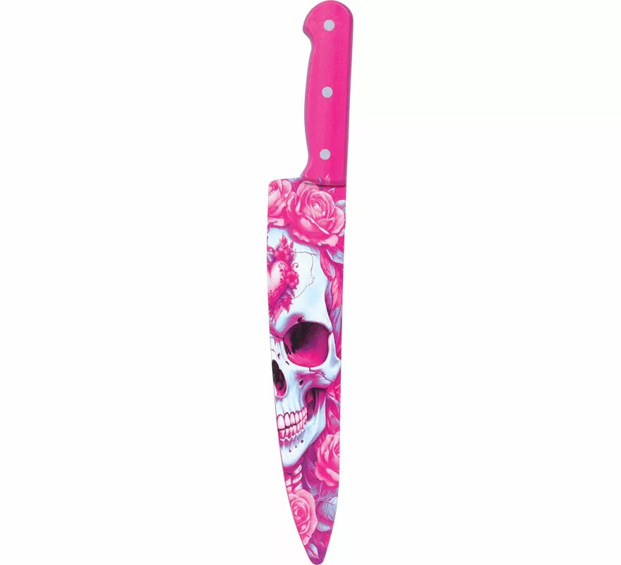 Translation missing: de.Cuchillo Calavera Rosa de 37 cm