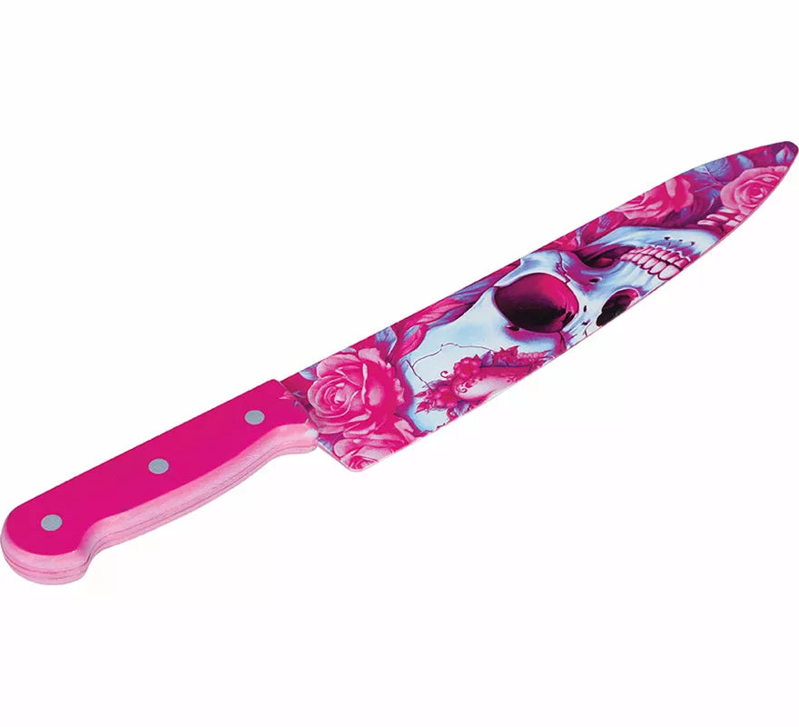Translation missing: de.Cuchillo Calavera Rosa de 37 cm